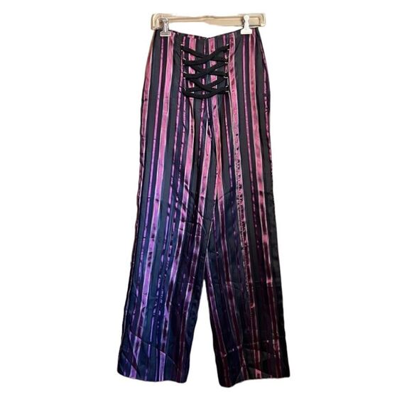 House of Harlow 1960 Pink and Black Wide Leg Pants - Picture 2 of 14